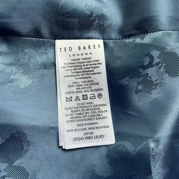 Ted Baker London Liiliey Boiled Wool Trench Coat TB Sz 6/XXL, NEW - Picture 8 of 17